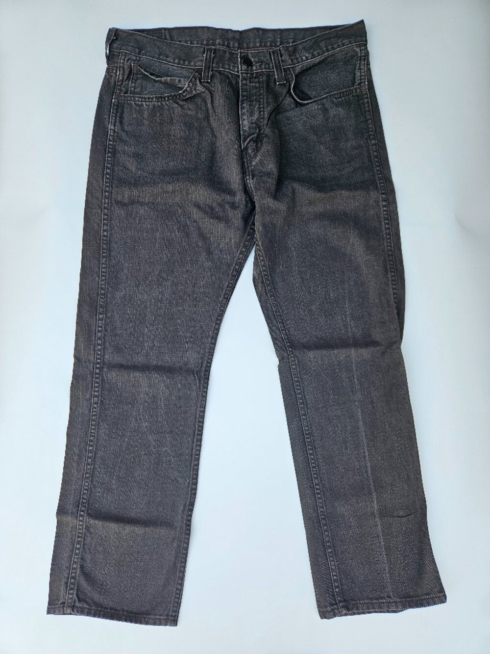 Levi's 513 Slim Straight Jeans Men's 36x30 Brown Charcoal Wash Denim Pants